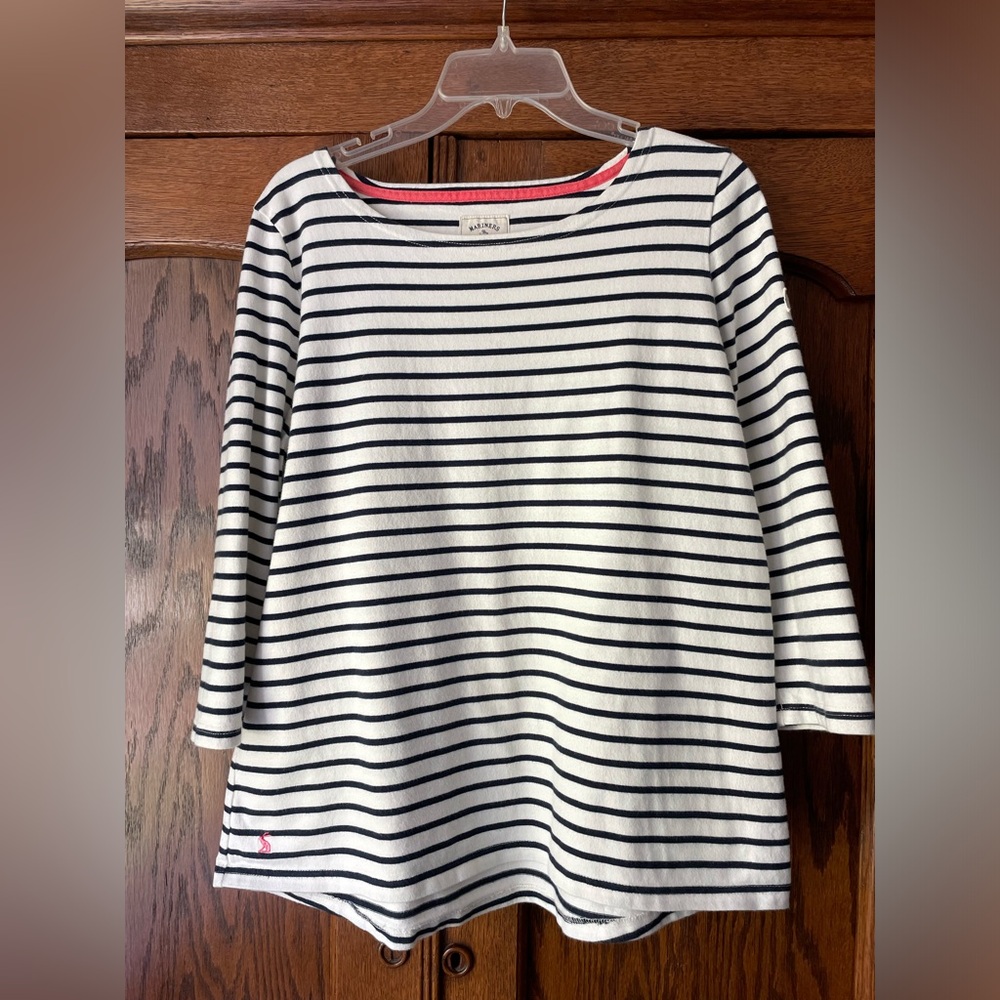 Joules Navy/White Stripe Top